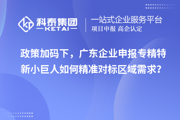 政策加码下,广东企业申报专精特新小巨人如何精准对标区域需求?