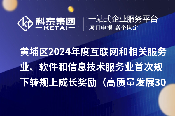 黄埔区2024年度互联网和相关服务业、软件和信息技术服务业首次规下转规上成长奖励(高质量发展30条)审核结果的公示