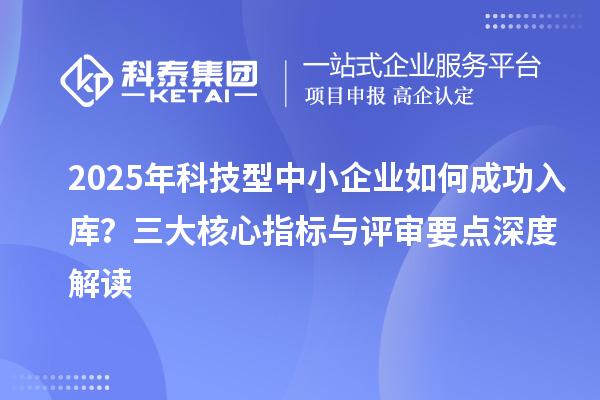 2025年科技型中小企业如何成功入库?三大核心指标与评审要点深度解读