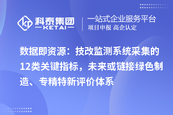 数据即资源:技改监测系统采集的12类关键指标,未来或链接绿色制造、专精特新评价体系