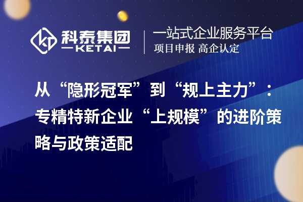 从“隐形冠军”到“规上主力”:专精特新企业“上规模”的进阶策略与政策适配