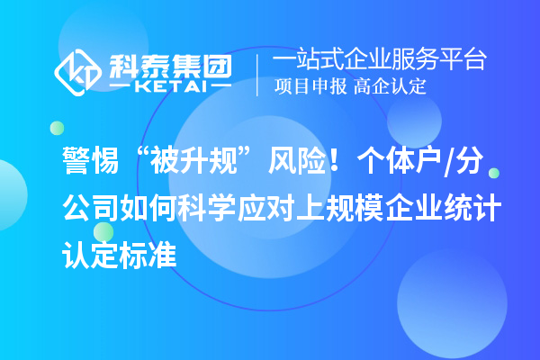 警惕“被升规”风险!个体户/分公司如何科学应对上规模企业统计认定标准