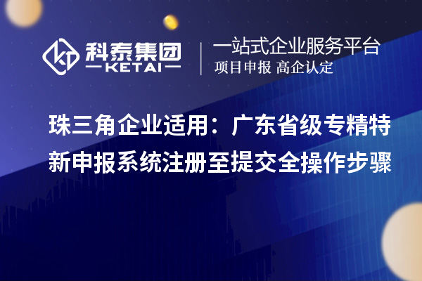 珠三角企业适用:广东省级
系统注册至提交全操作步骤