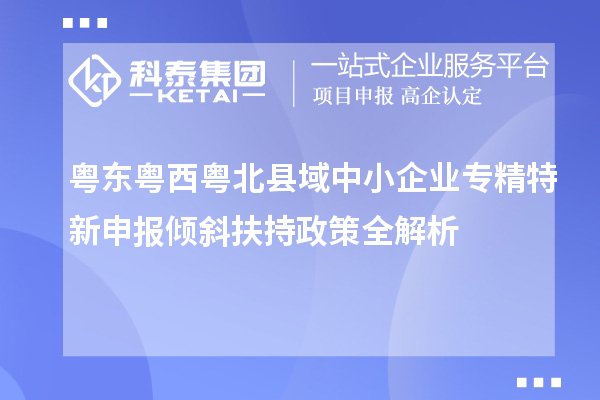 粤东粤西粤北县域中小企业
倾斜扶持政策全解析