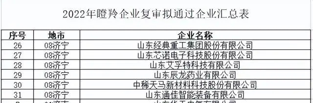 济宁市上榜2022年度山东省“瞪羚”“独角兽”企业名单