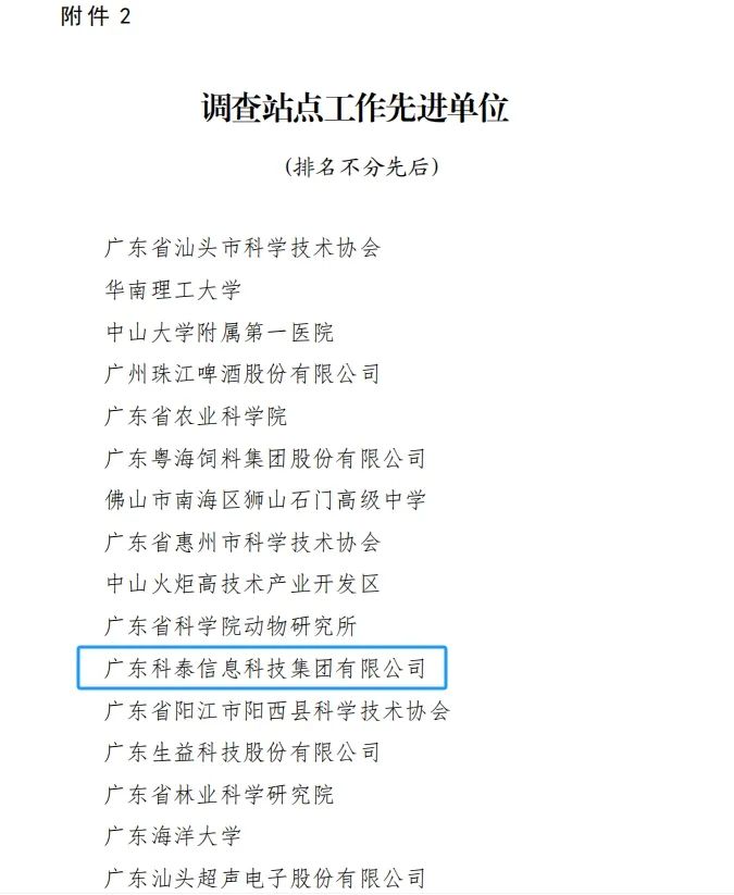 
荣获“2023年度广东省科技工作者状况调查站点先进单位和先进个人”