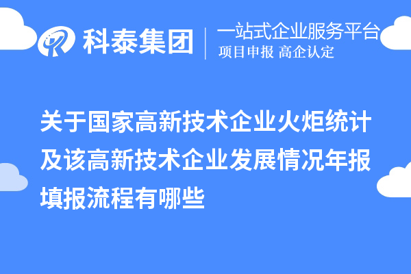 关于国家高新技术企业火炬统计及该高新技术企业发展情况年报填报流程有哪些