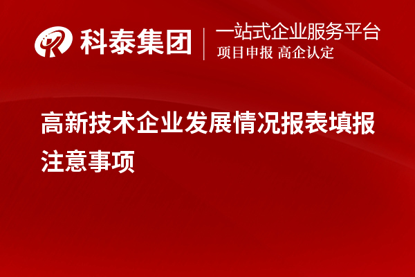 高新技术企业发展情况报表填报注意事项