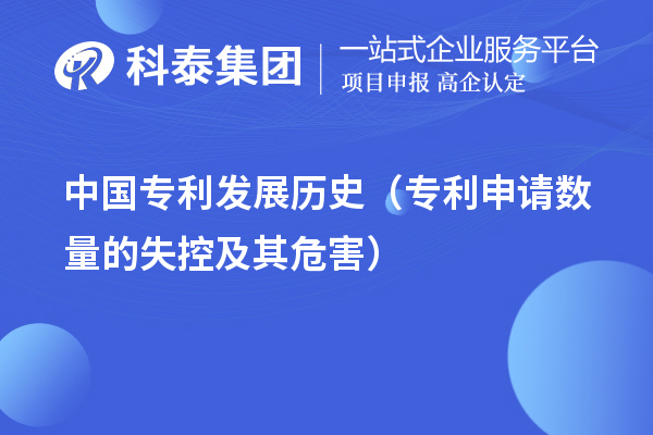 中国专利发展历史（专利申请数量的失控及其危害）