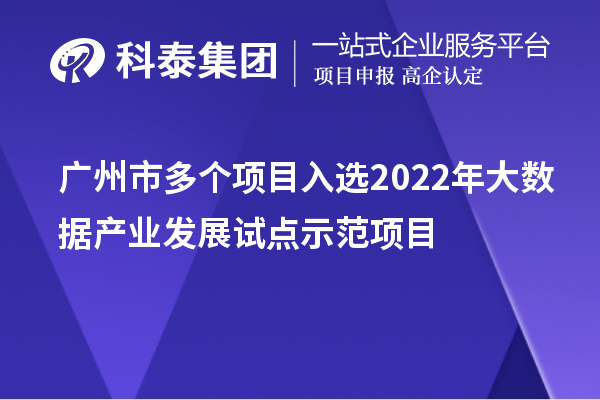 广州市多个项目入选2022年大数据产业发展试点示范项目