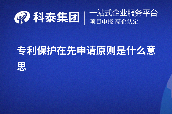 专利保护在先申请原则是什么意思