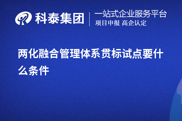 两化融合管理体系贯标试点要什么条件