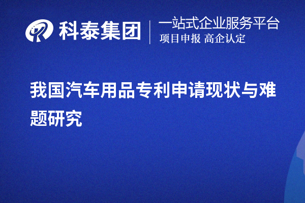 我国汽车用品专利申请现状与难题研究