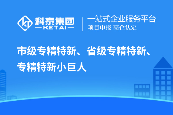 市级专精特新、省级专精特新、专精特新小巨人