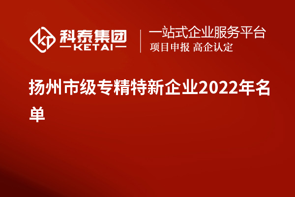 扬州市级专精特新企业2022年名单