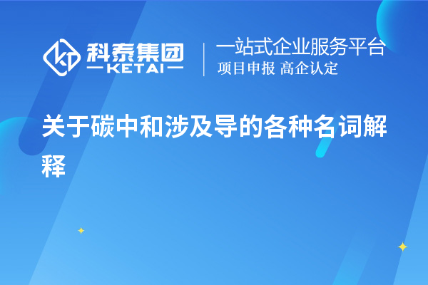 关于碳中和涉及导的各种名词解释