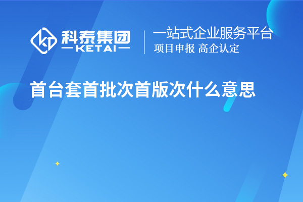 首台套首批次首版次什么意思