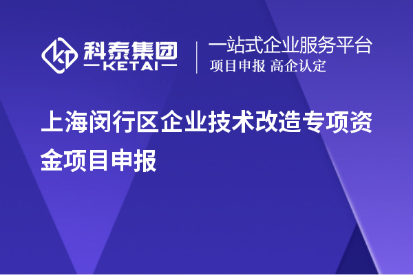 上海闵行区企业技术改造专项资金项目申报