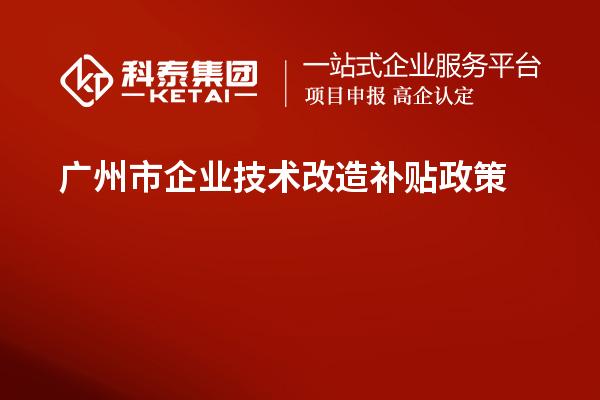 广州市企业技术改造补贴政策