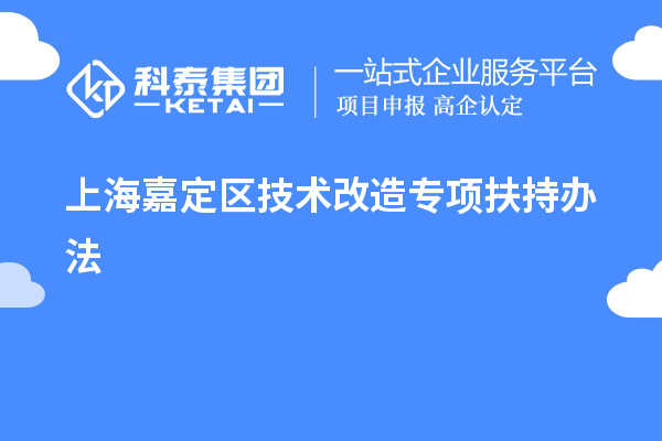 上海嘉定区技术改造专项扶持办法