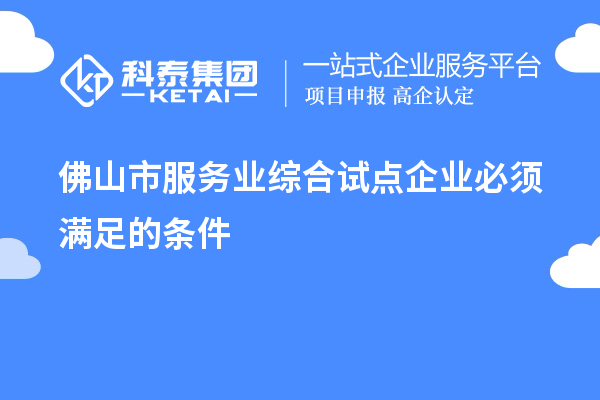 佛山市服务业综合试点企业必须满足的条件