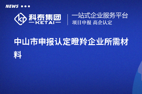 中山市申报认定瞪羚企业所需材料