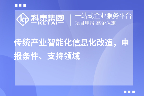 传统产业智能化信息化改造，申报条件、支持领域