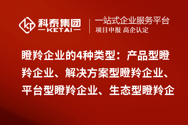 瞪羚企业的4种类型：产品型瞪羚企业、解决方案型瞪羚企业、平台型瞪羚企业、生态型瞪羚企业