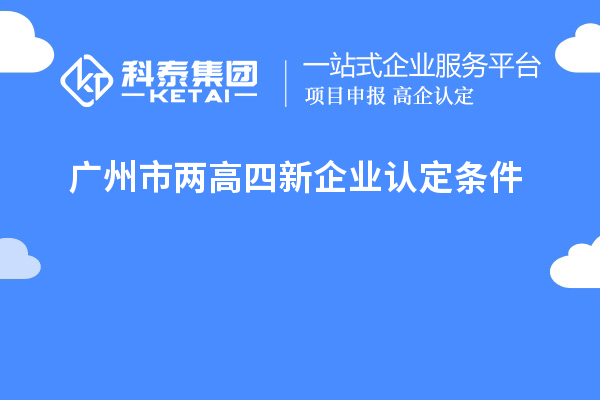 广州市两高四新企业认定条件