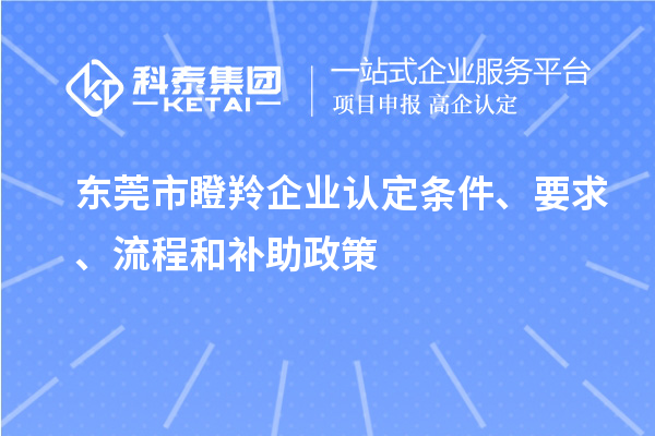 东莞市瞪羚企业认定条件、要求、流程和补助政策