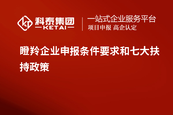 瞪羚企业申报条件要求和七大扶持政策