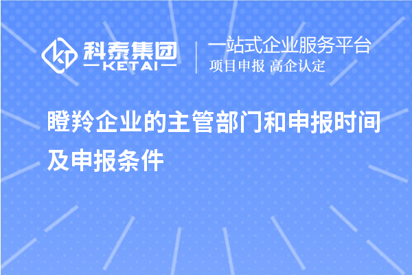 瞪羚企业的主管部门和申报时间及申报条件