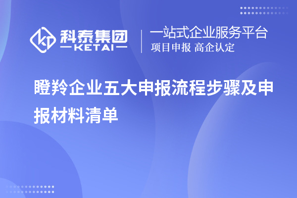 瞪羚企业五大申报流程步骤及申报材料清单