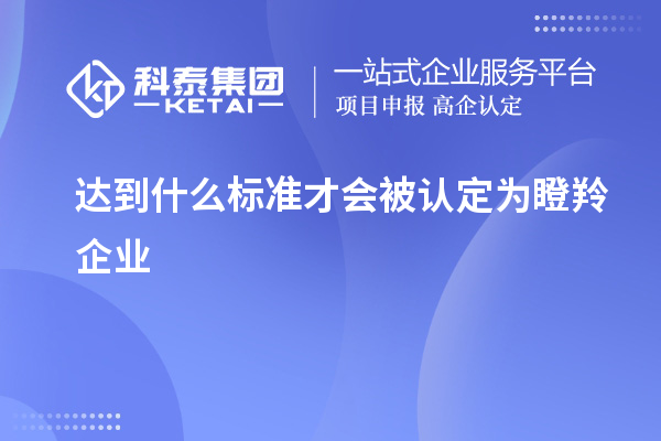 达到什么标准才会被认定为瞪羚企业