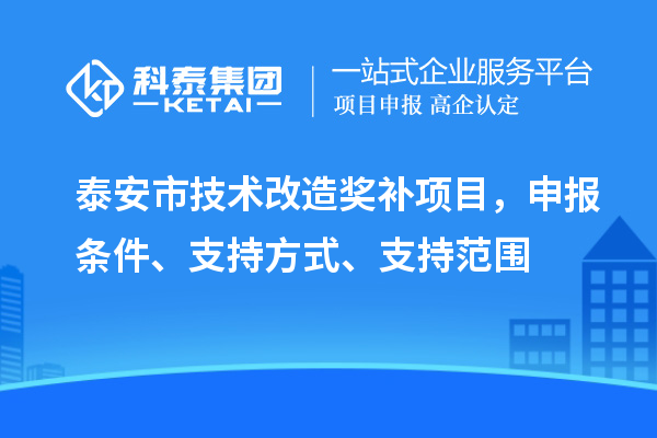 泰安市技术改造奖补项目，申报条件、支持方式、支持范围