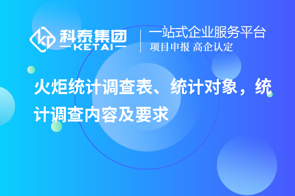 火炬统计调查表、统计对象，统计调查内容及要求