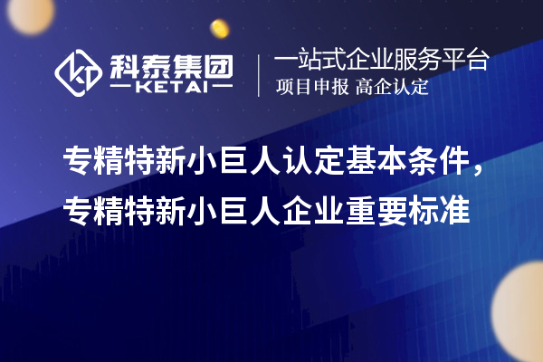 专精特新小巨人认定基本条件，专精特新小巨人企业重要标准