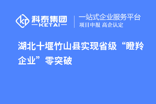 湖北十堰竹山县实现省级“瞪羚企业”零突破