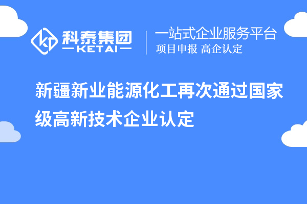 新疆新业能源化工再次通过国家级
