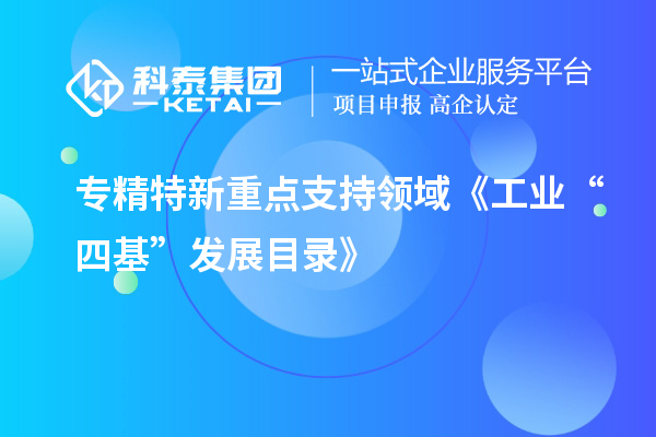 专精特新重点支持领域《工业“四 基”发展目录》