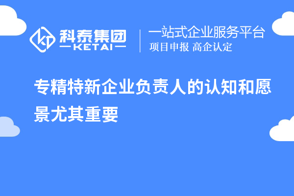 专精特新企业负责人的认知和愿景尤其重要