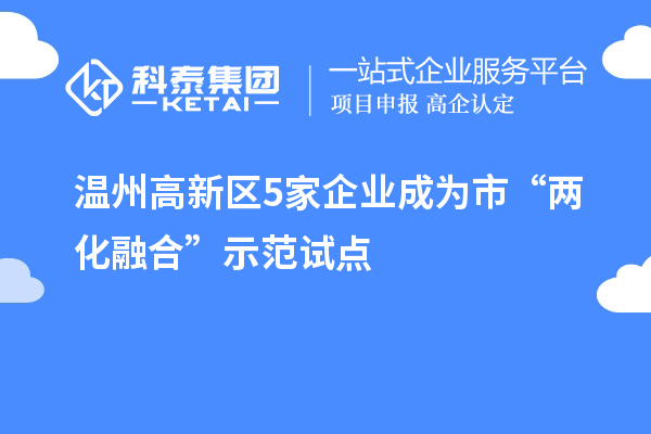 温州高新区5家企业成为市“两化融合”示范试点