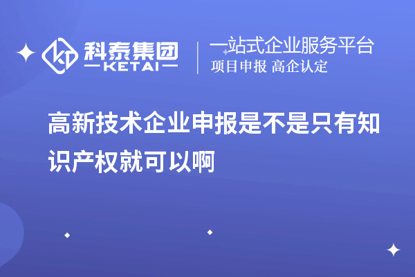 高新技术企业申报是不是只有知识产权就可以啊