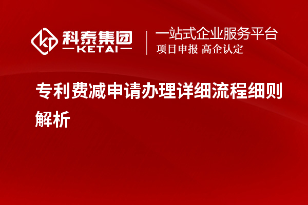 专利费减申请办理详细流程细则解析