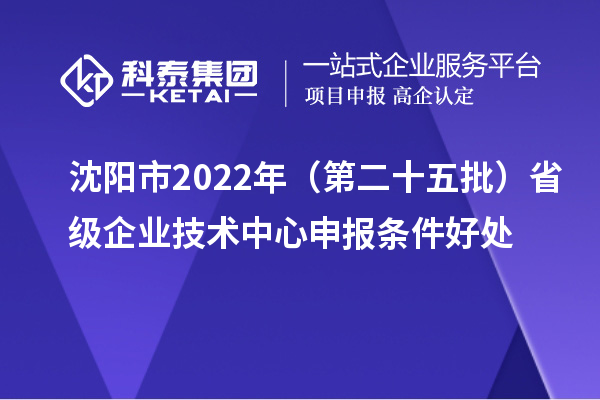 沈阳市2022年（第二十五批）省级企业技术中心申报条件好处