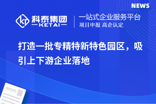 打造一批专精特新特色园区，吸引上下游企业落地