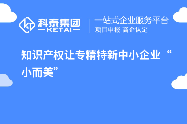 知识产权让专精特新中小企业“小而美”