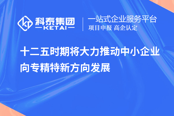 十二五时期将大力推动中小企业向专精特新方向发展