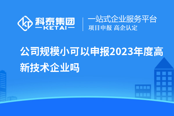 公司规模小可以申报2023年度高新技术企业吗