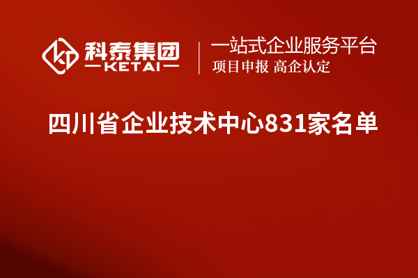 四川省企业技术中心831家名单